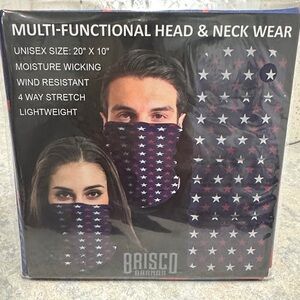 Brisco Brands Multi-Functional Head & Neck Wear - Red, White & Blue Stars